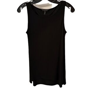 Eileen Fisher Stretch Silk Jersey Scoop Neck Top Black Size SP Luxury Minimalist